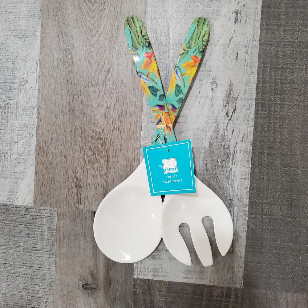 222 fifth melamine set of 2 salad server